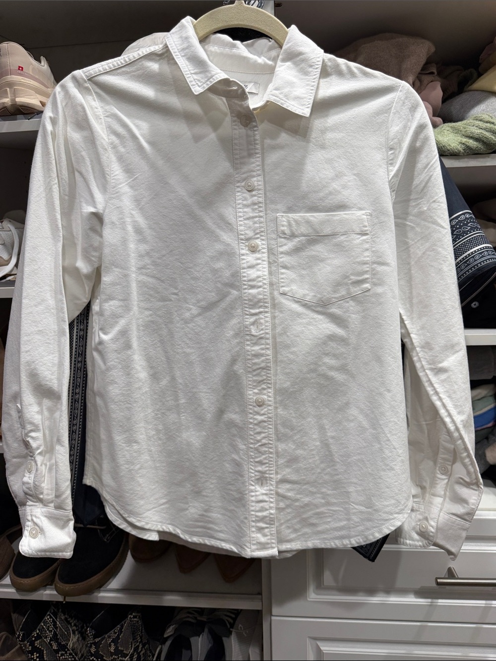 Woman’s Madewell White Casual Button-Down Shirt